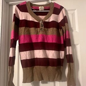 St. John's Bay Women's Striped Pullover Sweater Size Medium Long Sleeve